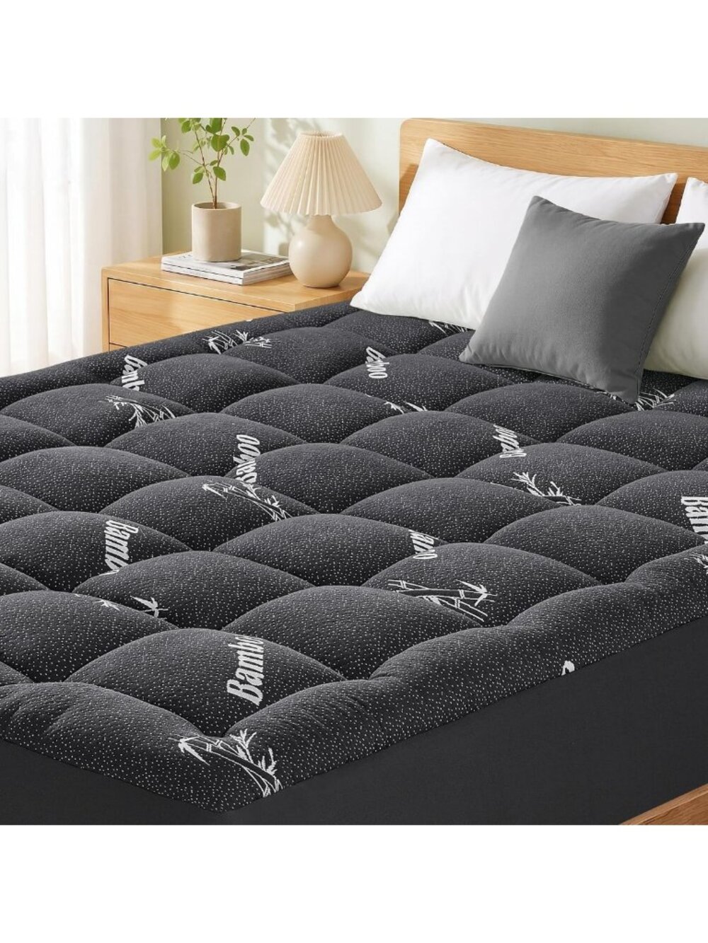 Cooling Twin XL Mattress Pad Topper - Ultra Soft Bamboo, Breathable, Deep Pocket